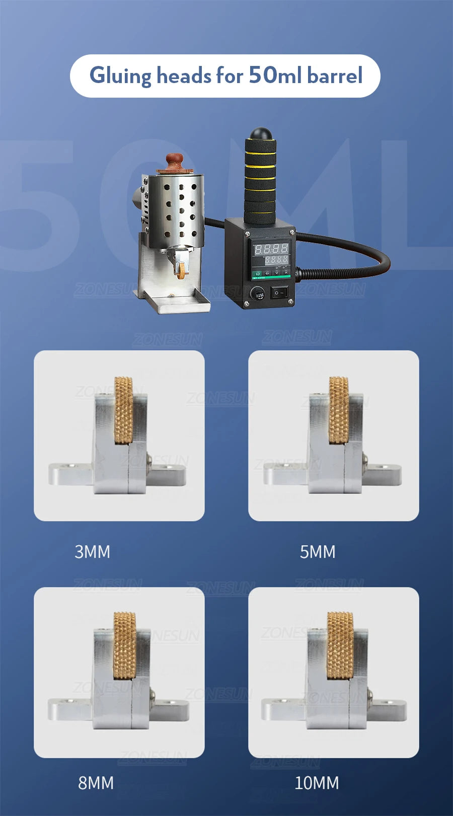 ZONESUN ZS-90TJ Hot Melt Glue Gun Labeling Machine Paper Bag Leather Carton Sealing Machine