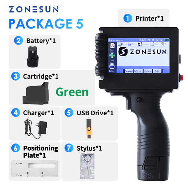Zonesun ZS-HIP254 Handheld Inkjet Printer 25.4mm Coding Machine