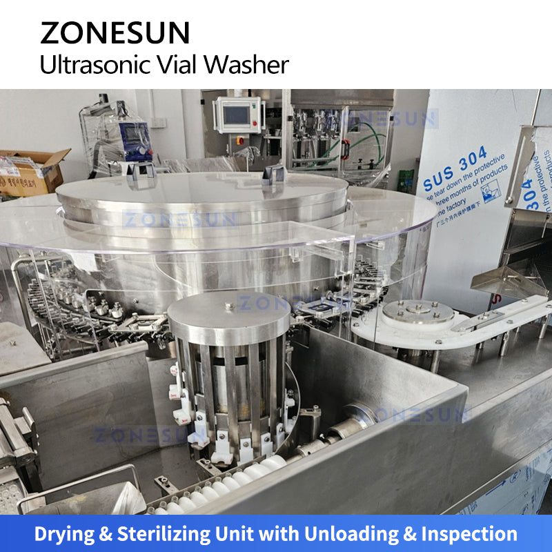 ZONESUN ZS-UWB6: Automatic Ultrasonic Vial Washing Machine for Pharmaceutical & laboratory Use (GMP)
