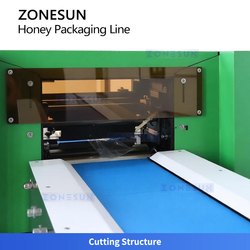 ZONESUN ZS-AFCL10: Full Automatic Servo Honey Spoon Filling, Sealing & Cutting Production Line
