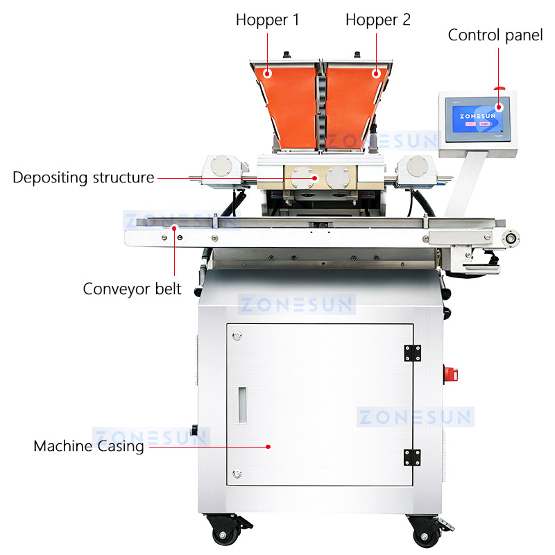 ZONESUN ZS-GDJ8 Semi Automatic Servo Bonbon Chocolate Depositing Filling Machine