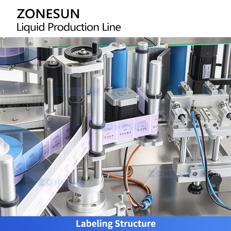 ZONESUN ZS-FAL180G11 Automatic 6-Head Magnetic Pump Liquid Filling, Tracking Capping and Labeling Production Line