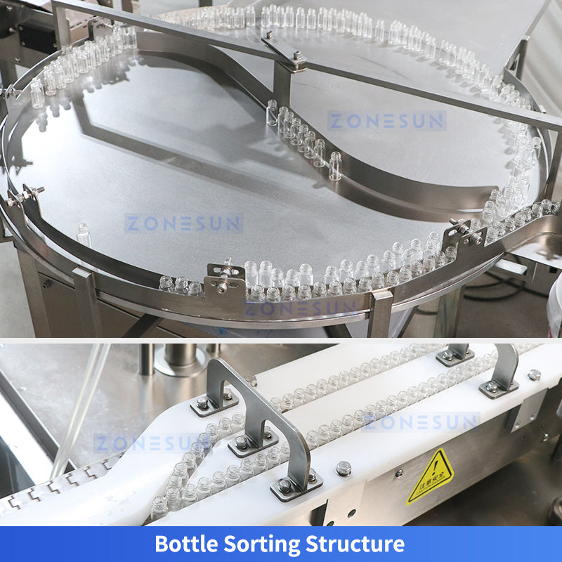 High Output: ZONESUN ZS-AFC70 Dual-Station Roll-On Bottle Liquid Filling & Capping Machine Line