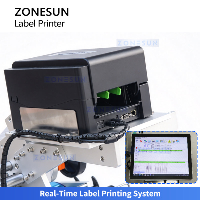 ZONESUN ZS-TB823R Automatic Vial Small Round Bottle Real-Time Print & Apply Labeling Machine