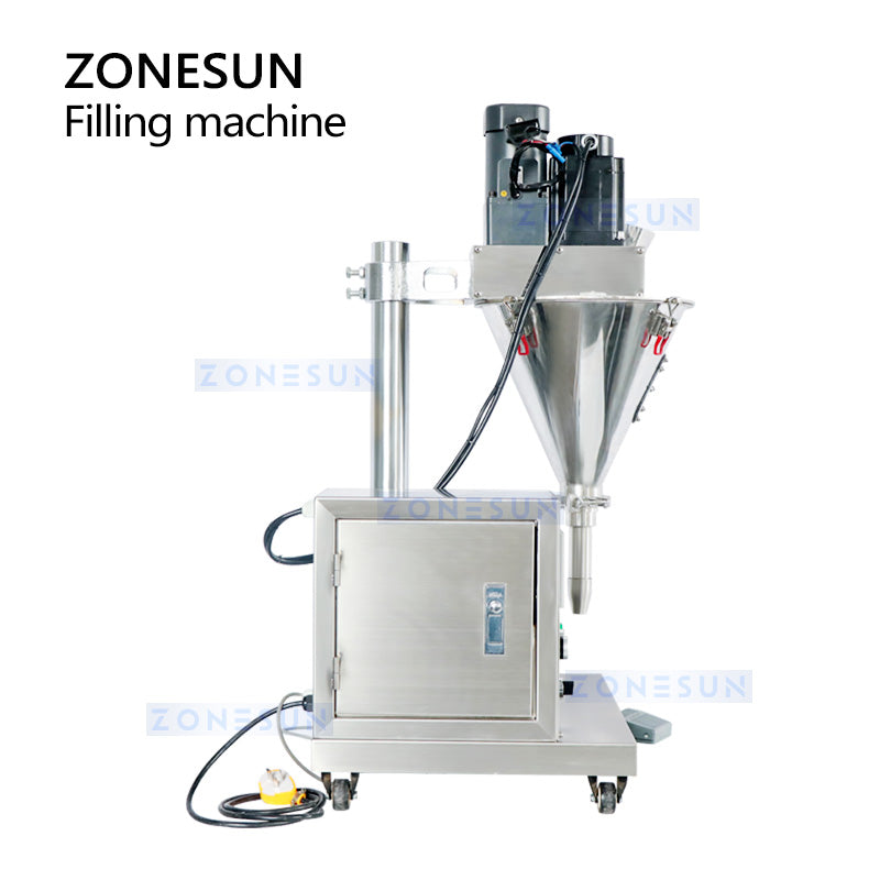 ZONESUN ZS-FM100S Semi-automatic Dry Powder Filling Machine for Bottles & Jars