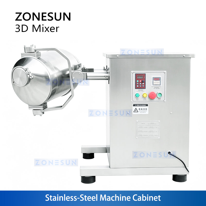 ZONESUN ZS-SBH10 3D Dry Powder Mixer for Food & Chemical Use