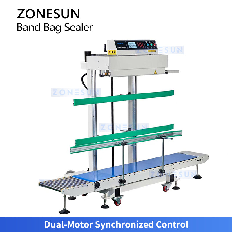 ZONESUN ZS-LWC350L Automatic Dual Motor Vertical Continuous Band Bag Sealing Machine