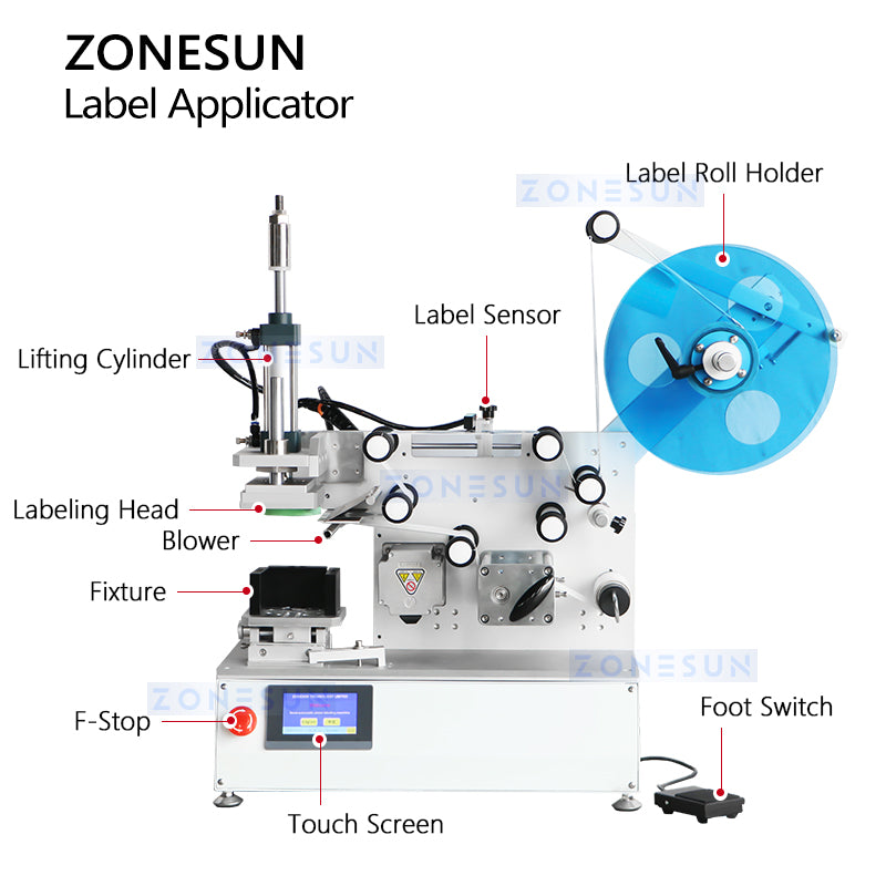 Zonesun ZS-TB802 Semi-automatic Pneumatic Flat Surface Label Applicator