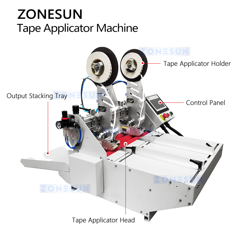 Fast Taping: ZONESUN ZS-TMB500 Double-Sided Tape Applicator for Envelopes, Cartons & PVC Boards