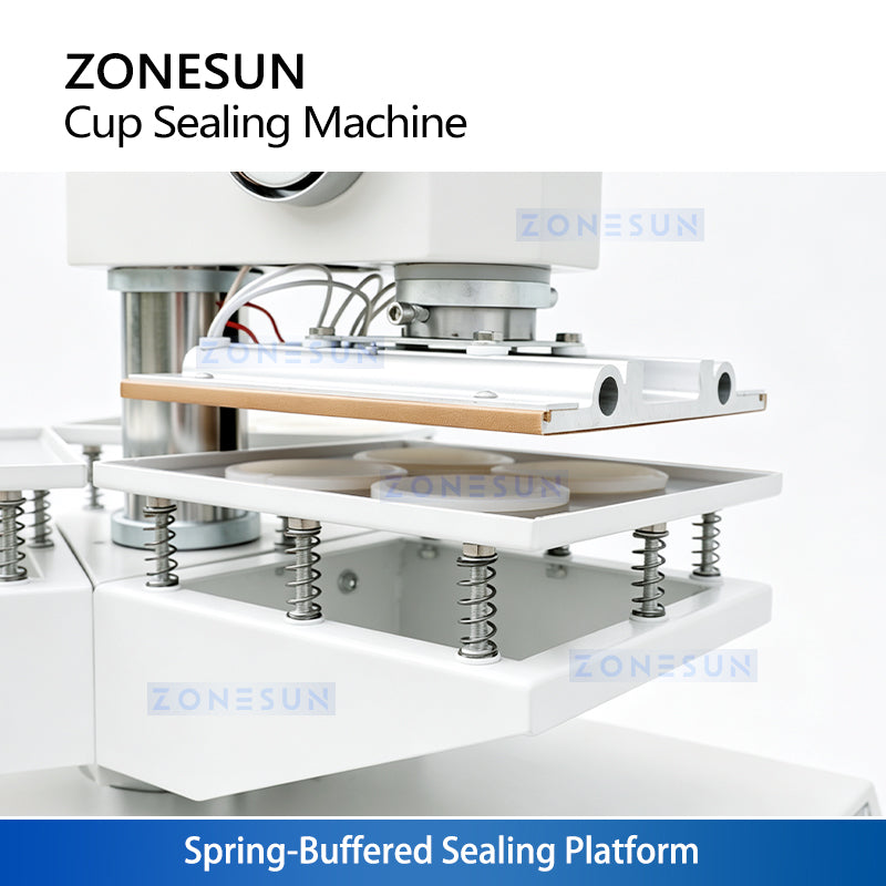 ZONESUN ZS-KCS5 Plastic Cup Heat Sealing Machine Manual Heat Sealer for Milk Tea, Coffee & Yogurt Packaging