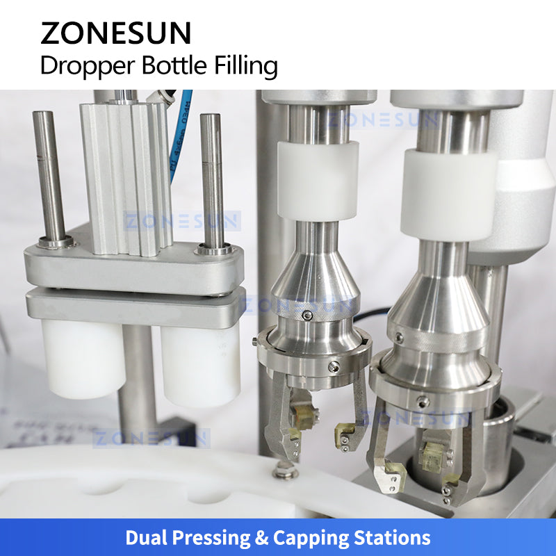 ZONESUN ZS-AFC27YT: Dual-Station Automatic Liquid Filling, Dropper Placing, Capping Machine