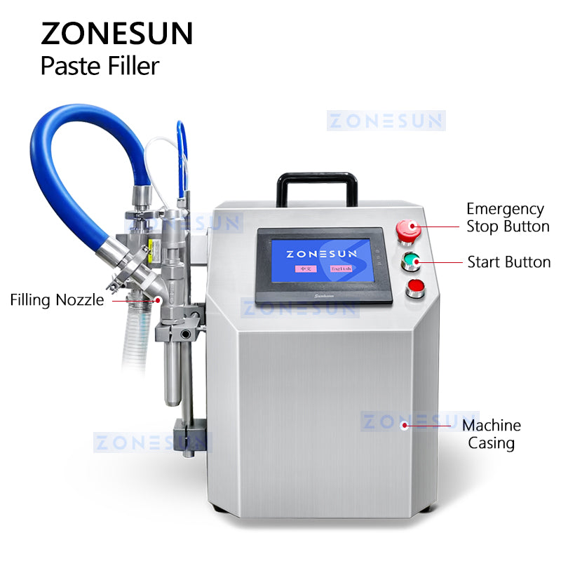 ZONESUN ZS-GPSV1 Semi-automatic Filler with Handheld Nozzle for Creams Oils Sauces
