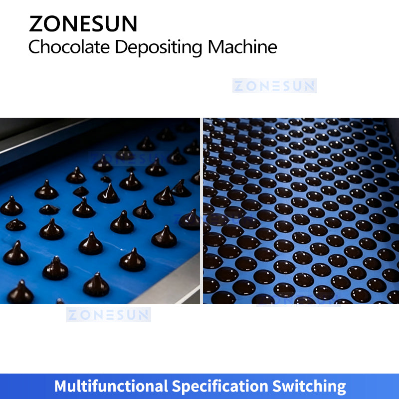 High Precision: ZONESUN ZS-DJ400 Automatic Servo Chocolate Chip & Drop Depositing Machine