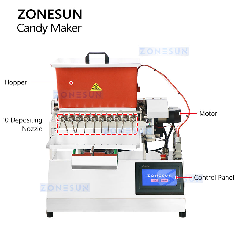 Zonesun ZS-GD10 Gummy Candy Depositor for Mould Chocolate Making Filling Machine