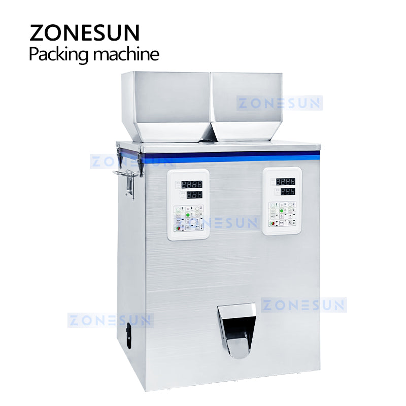 ZONESUN ZS-GWF2 Digital Control Granule Filling Machine with Dual Hopper and Dual Weighers for Fast and Efficient Particle Packaging