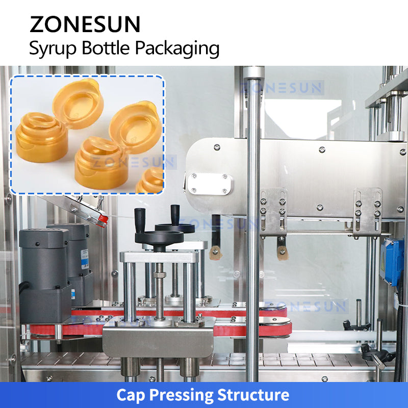 ZONESUN ZS-FAL180V10 Automatic Liquid Syrup Bottle Filling & Dual Capping Machine Line