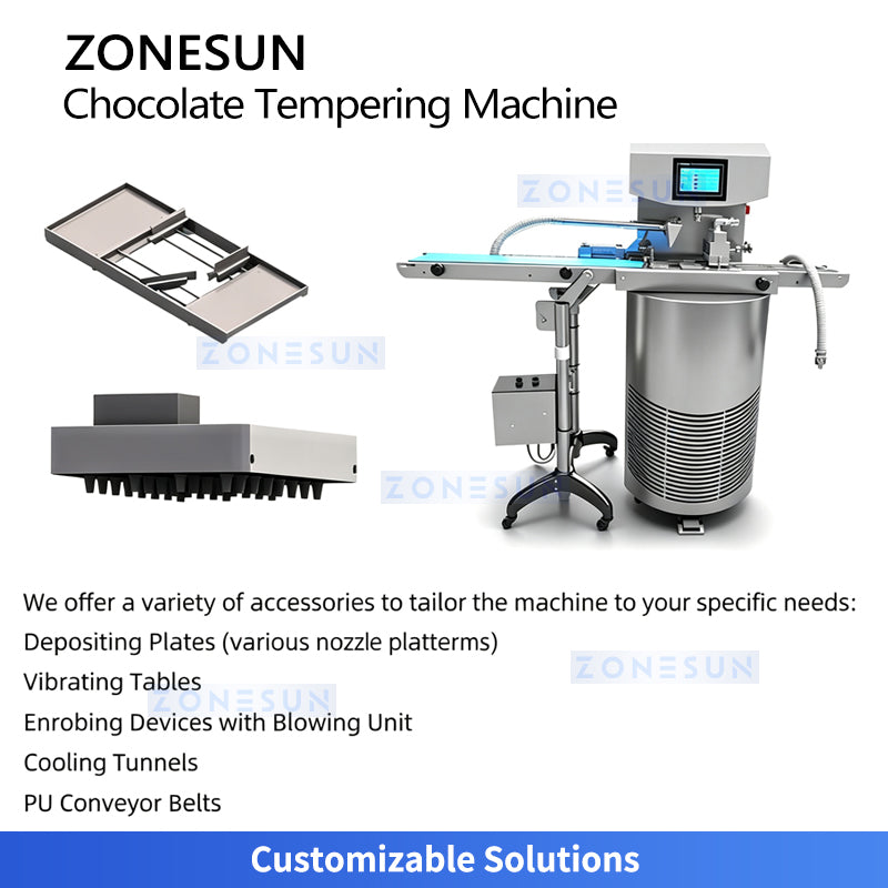 ZONESUN ZS-CG25 Automatic Chocolate Tempering Machine for Molding and Enrobing