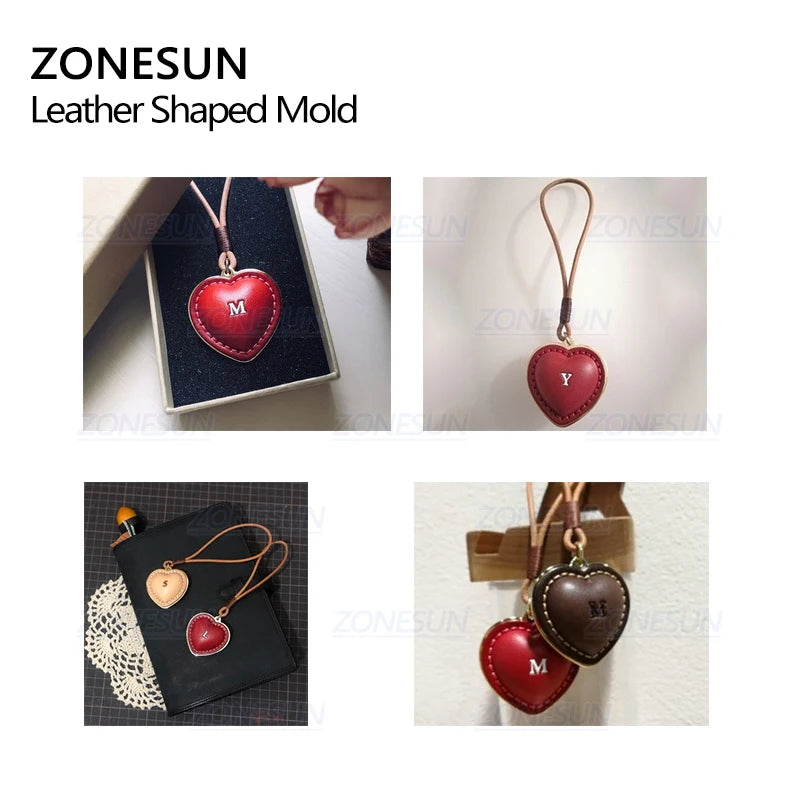 ZONESUN DIY Key Chain Leather Heart Shaped Mold Handcraft Tools Molding Leather Punching Die Cuts Leathercraft Tool Sets
