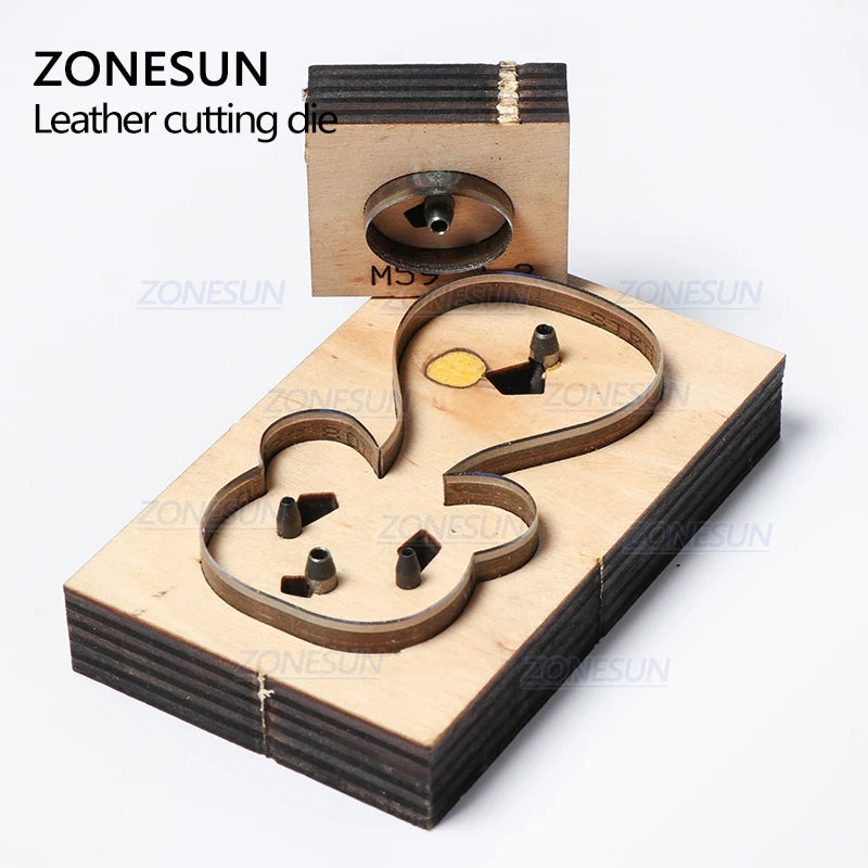 ZONESUN Bear Customized Leather Cutting Die Leather Diy Craft Wire Earphone Collector Wooden Template Punch Cut Steel Rule Die
