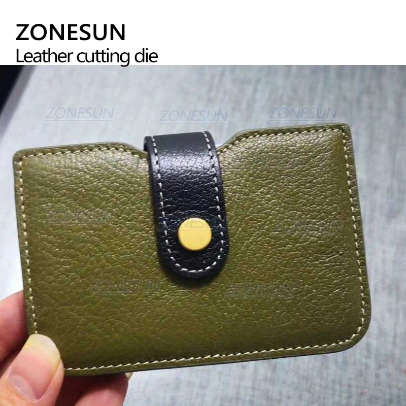 ZONESUN Leather Craft Card Holder Japan Steel Blade DIY Wood Dies Stencil Die Cut Knife Mould Set Hand Punch Tool