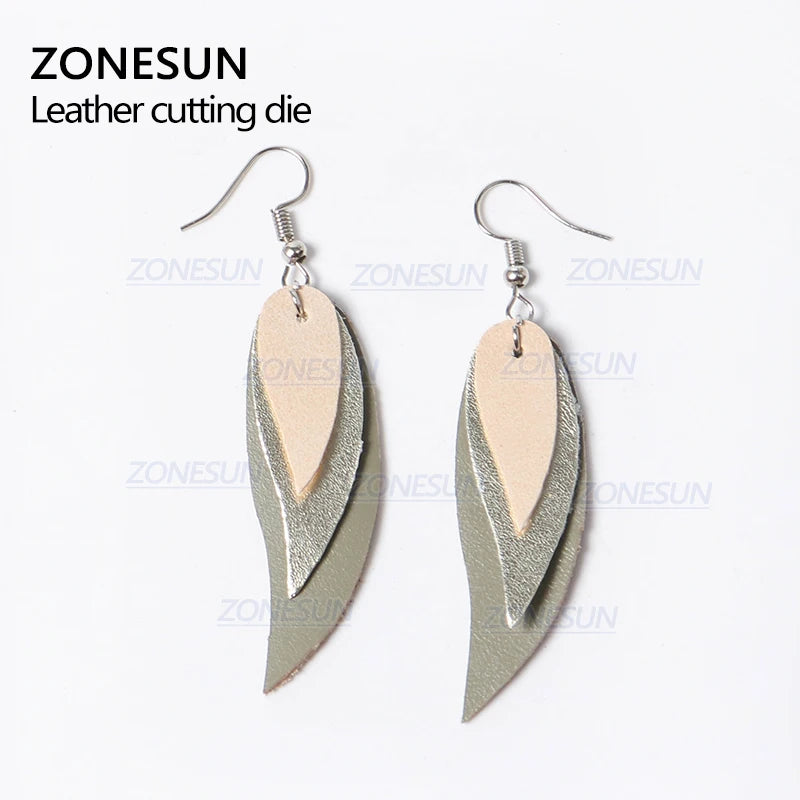 ZONESUN H6 DIY Custom Cutter Leather Earring Cutting Die Leather Cut Out Earring For Steel Rule Die Cutting Machine Press Tools