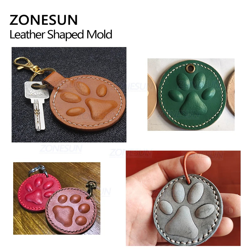 ZONESUN Paw DIY Key Chain Leather Shaped Mold Handcraft Tools Moldling Leather Punching Die Cuts Leathercraft Tool Sets