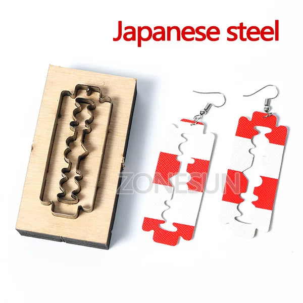 ZONESUN Custom Blade Shape Leather Earring Paper Cutting Die Tool Cutter Template Stemcil DIY Punching Clicker Steel Rule Die