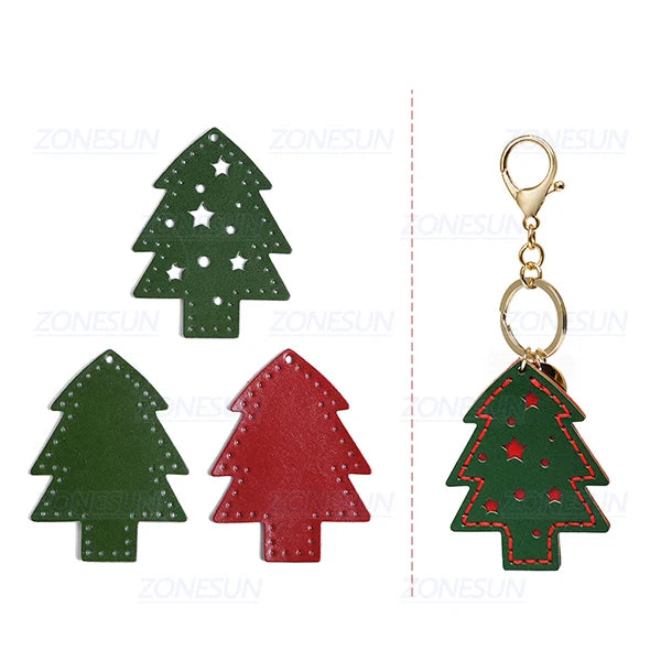 ZONESUN Christmas Tree Bell Custom Leather Cutting Die Leather Diy Craft Tool Key Chain Wooden Template Punch Cut Steel Rule Die