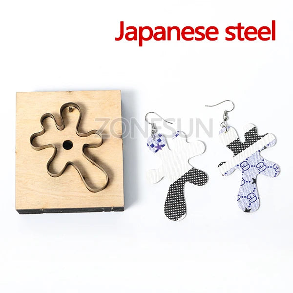 ZONESUN Custom Irregular Leather Earring Paper Cutting Die Tool For Die Cutting Machine DIY Punching Clicker Steel Rule Die