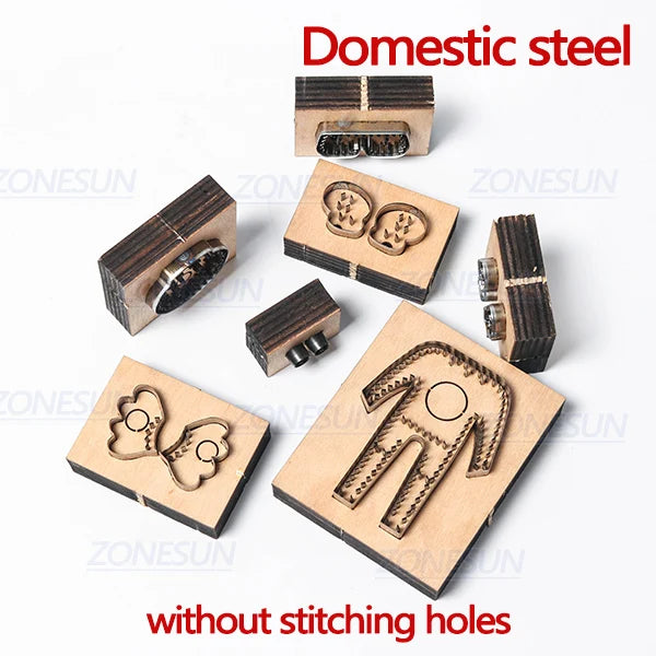 ZONESUN Customized Leather Cutting Die DIY Key Ring Wooden Template Knife Punching Key Chain Cutting Mould Cutter Leather Tools