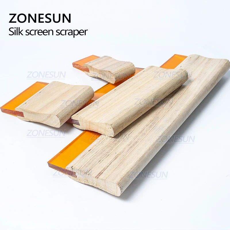ZONESUN Silk Screen Printing Squeegee Board Wearproof Wood Rubber Ink Scraper Blade Scratch Board Tool For Print Glass T-shirt