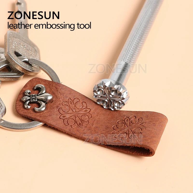 ZONESUN Leather Stamping Tool Handcraft Classic Handmade Engraved Carving Embossing Stamp Wallet Handbag DIY Name Card Holder