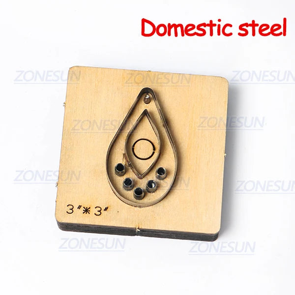 ZONESUN T1 DIY Custom Cutter Leather Earring Cutting Die Leather Cut Out Earring For Steel Rule Die Cutting Machine Press Tools