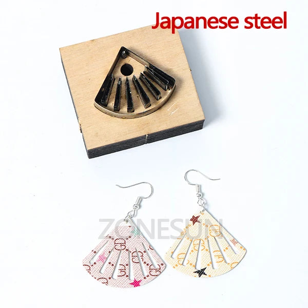 ZONESUN Custom Hand Fan Leather Earring Paper Cutting Die Tool For Die Cutting Machine DIY Punching Clicker Steel Rule Die