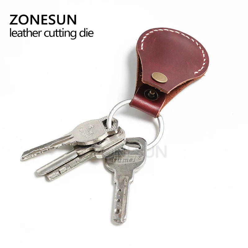 ZONESUN Customized leather cutting die shape key ring fob holder punch PVC/EVA sheet cutter mold DIY leather laser knife die