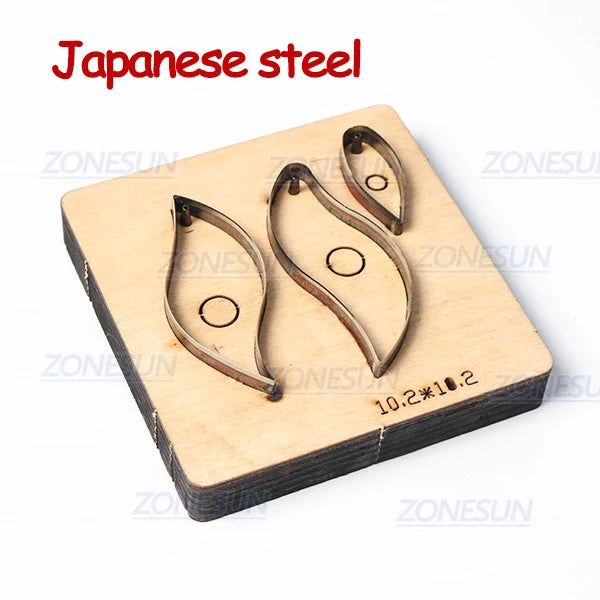 ZONESUN T9 DIY Custom Cutter Leather Earring Cutting Die / Cut Out Earring For Steel Mold Cutting Machine Press Tools