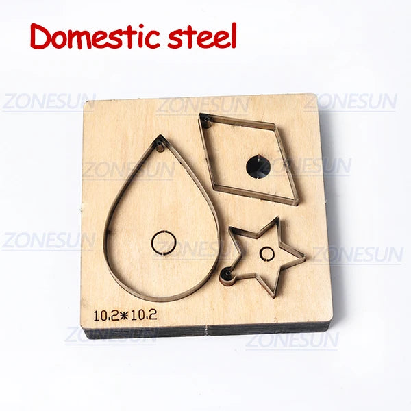 ZONESUN T8 DIY Custom Cutter Leather Earring Cutting Die Leather Cut Out Earring For Steel Rule Die Cutting Machine Press Tools