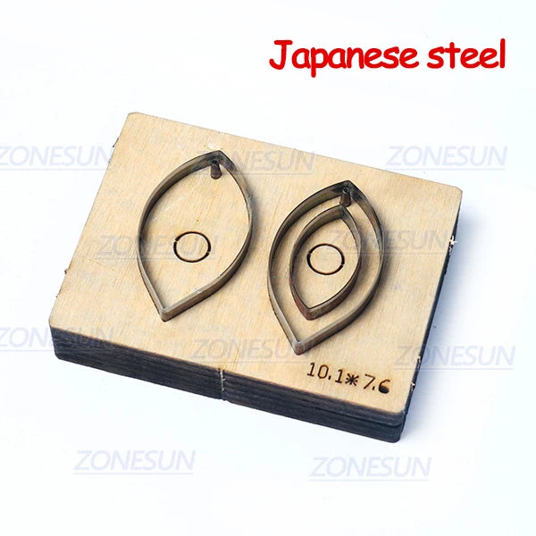 ZONESUN T4 DIY Custom Cutter Leather Earring Cutting Die Leather Cut Out Earring For Steel Rule Die Cutting Machine Press Tools
