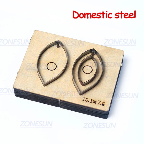 ZONESUN T4 DIY Custom Cutter Leather Earring Cutting Die Leather Cut Out Earring For Steel Rule Die Cutting Machine Press Tools