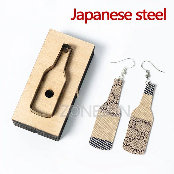 ZONESUN Custom Beer Bottle Leather Earring Paper Cutting Die Tool For Die Cutting Machine DIY Punching Clicker Steel Rule Die