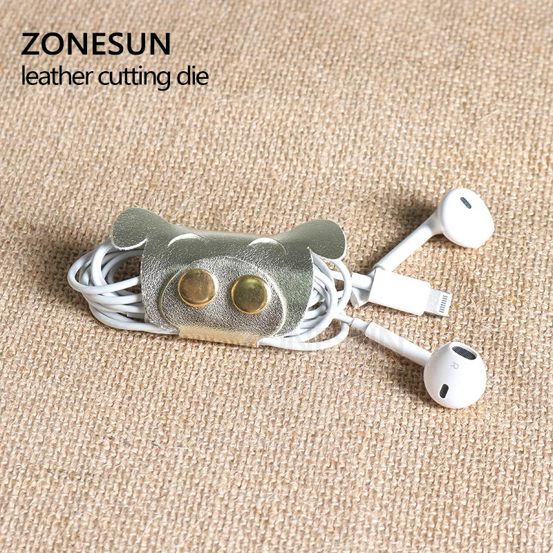 ZONESUN pig Leather craft blade shape Die Japan steel blade wire earphone collector Wooden Template Punc Cut steel rule die