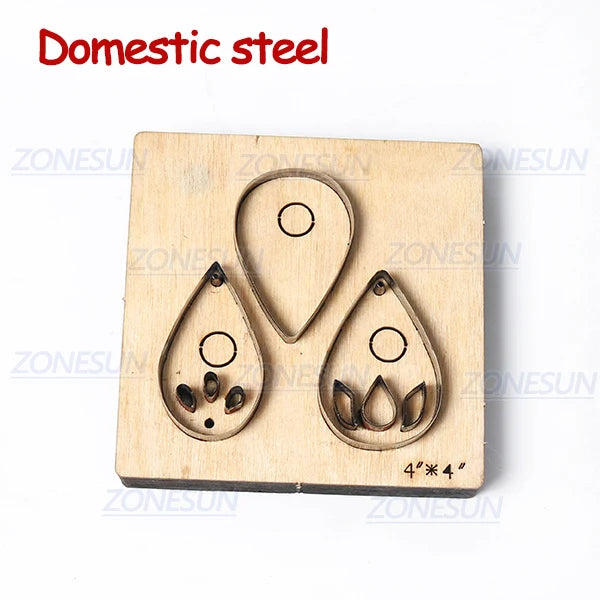 ZONESUN T11 DIY Custom Cutter Leather Earring Cutting Die Leather Cut Out Earring For Steel Rule Die Cutting Machine Press Tools