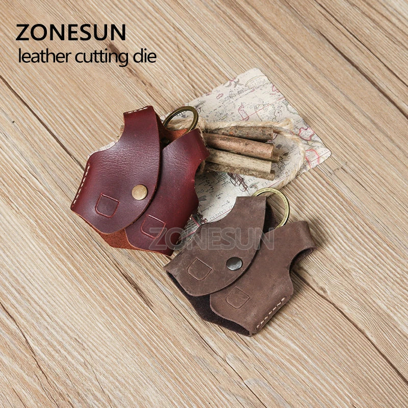 ZONESUN V2 key fob vest shape key cover leather cutting die Japan steel Blade cutter mold DIY laser knife die cutting machine
