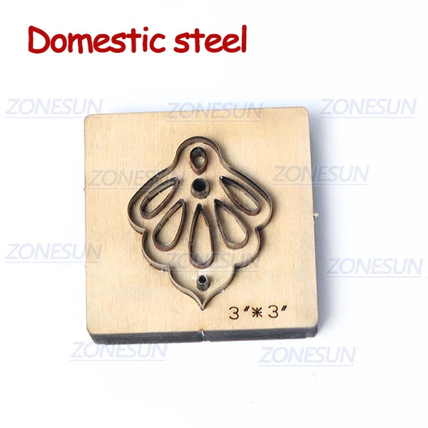 ZONESUN T2 DIY Custom Cutter Leather Earring Cutting Die Leather Cut Out Earring For Steel Rule Die Cutting Machine Press Tools