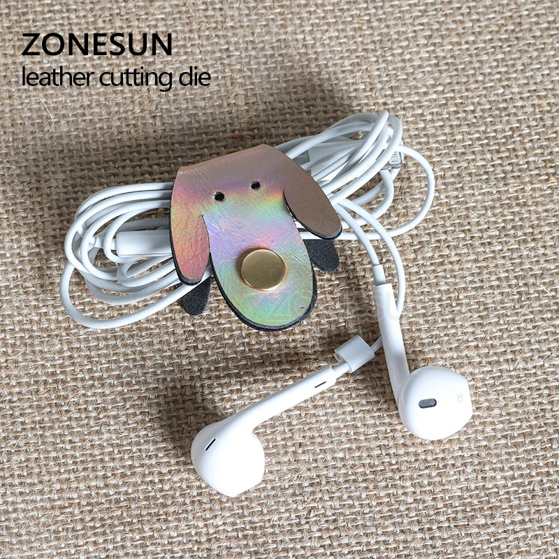 ZONESUN Dog Customized leather cutting die Leather DIY Craft wire earphone collector Wooden Template Punc Cut steel rule die