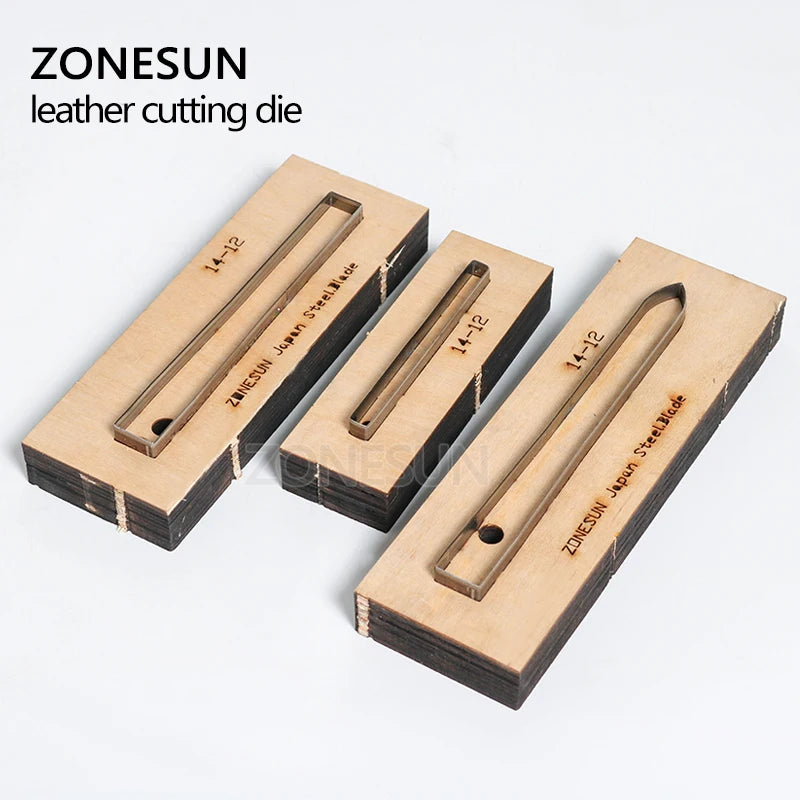 ZONESUN 14-12 Customized leather cutting die Leather DIY Craft supply watchband strap Wooden Template Punch cut steel rule die