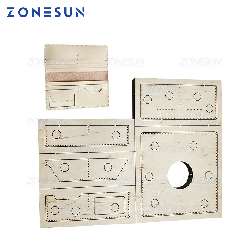 ZONESUN Custom Leather Handmade Man Wallet Die Cutter Clicker Die Steel Rule Die Cuts Punching Tool For Die Cutting Machine