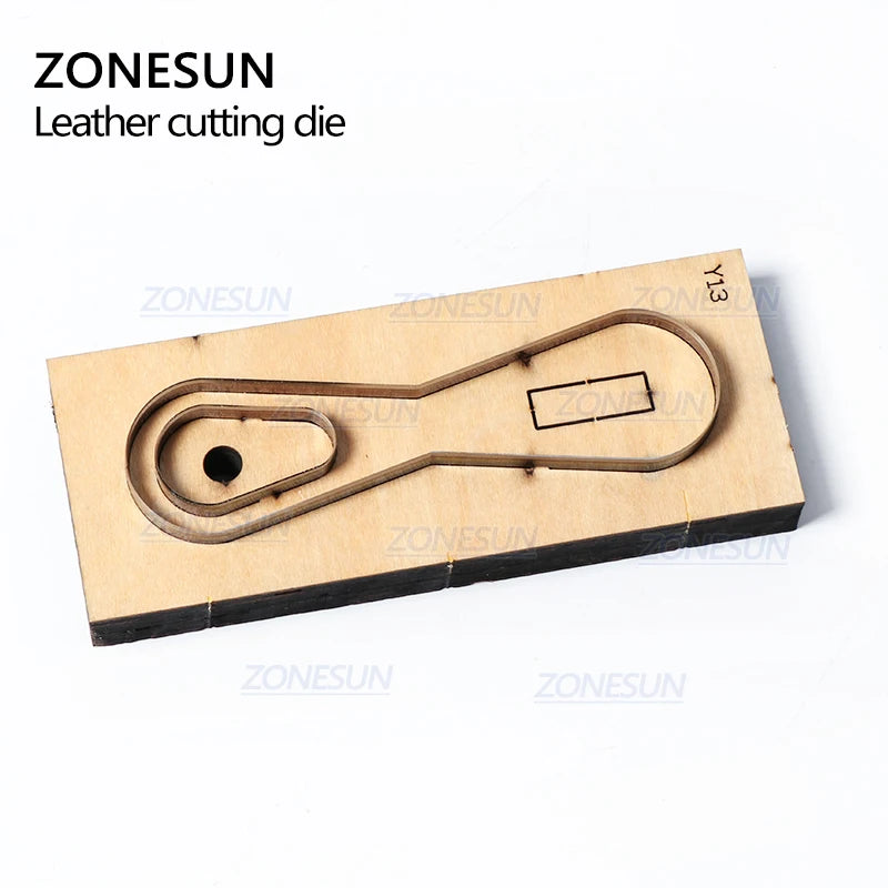 ZONESUN Custom Leather Key Chain Die Cuts For Handmade Key Ring DIY Key Fob Punching Tool Cutting Clicker Die Steel Rule Die