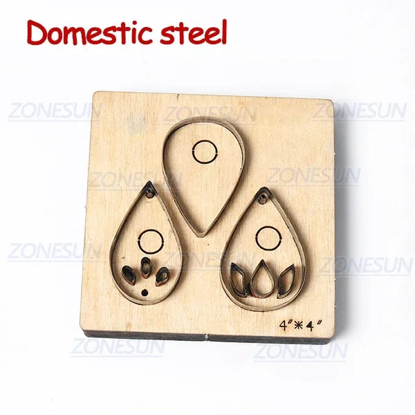 ZONESUN T11 DIY Custom Cutter Leather Earring Cutting Die Leather Cut Out Earring For Steel Rule Die Cutting Machine Press Tools