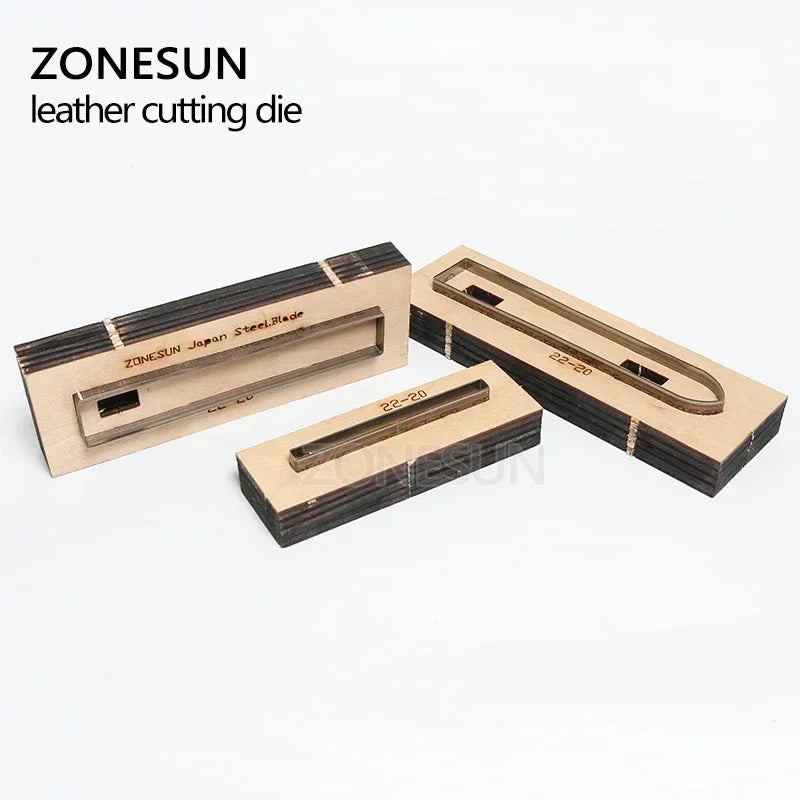 ZONESUN 22-20 Customized leather cutting die Leather DIY Craft supply watchband strap Wooden Template Punch cut steel rule die